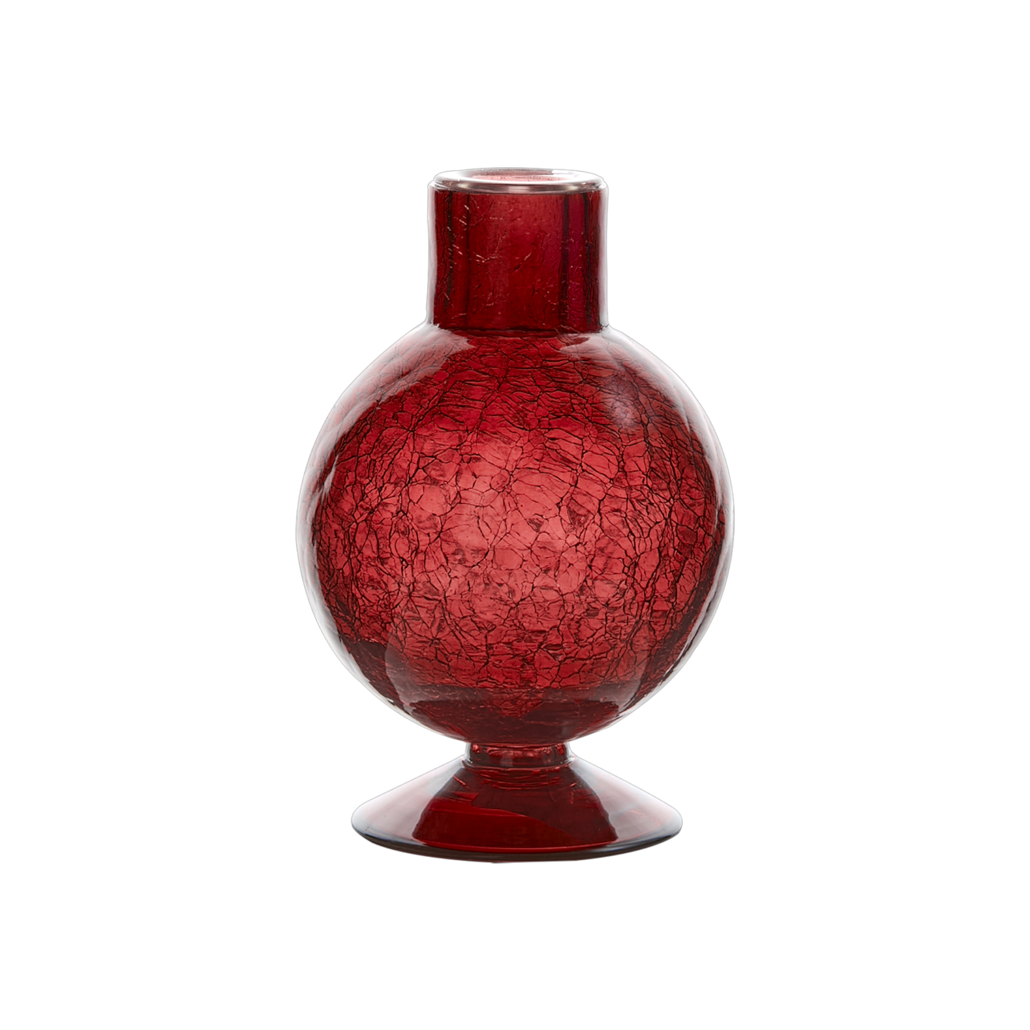 Burgundy Crackle Ball Candle Holder