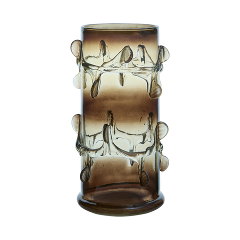 Brown Textured Glass Vase