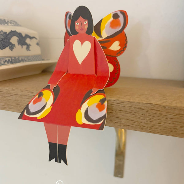 Peacock Butterfly Woman Sitting Greeting Card