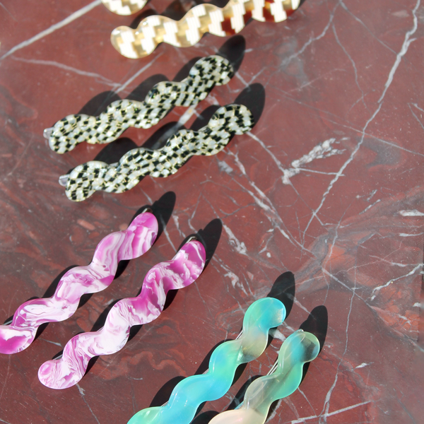 Eco Set Of 2 Wave Slides - Mulberry Marble