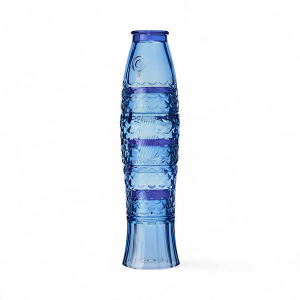 Fish Blue Glass Stacking Tumblers Set of Four