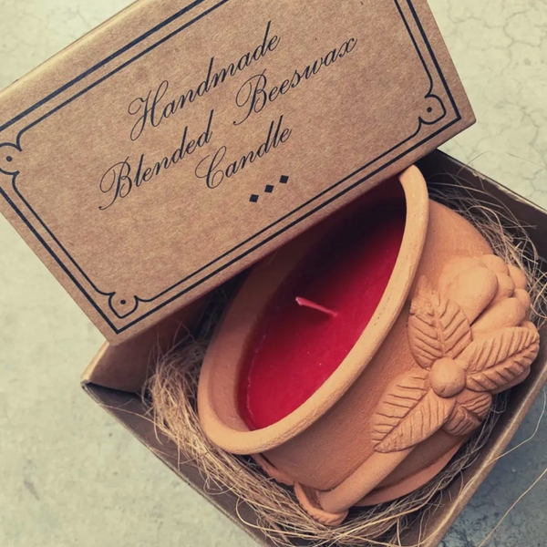 Handmade Rose Scent Beeswax Candle