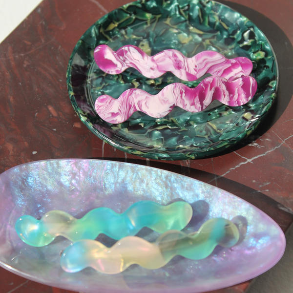 Eco Set Of 2 Wave Slides - Mulberry Marble