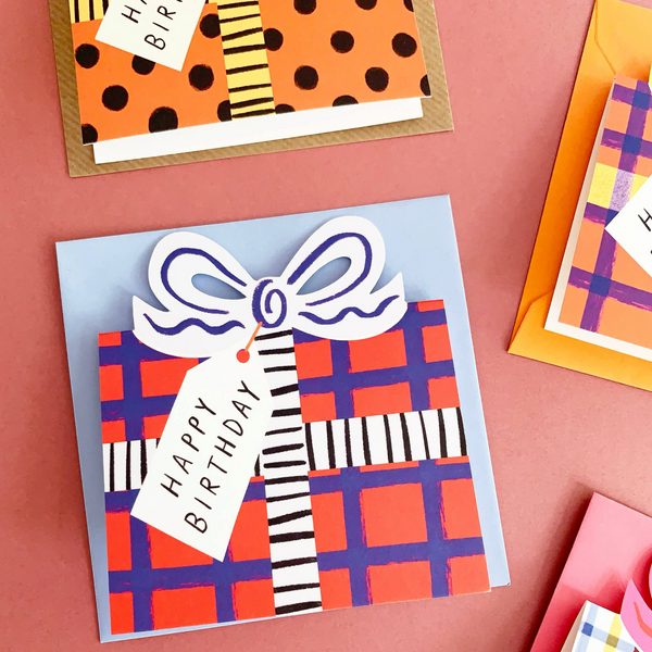 Birthday Bow Shaped Greeting Card