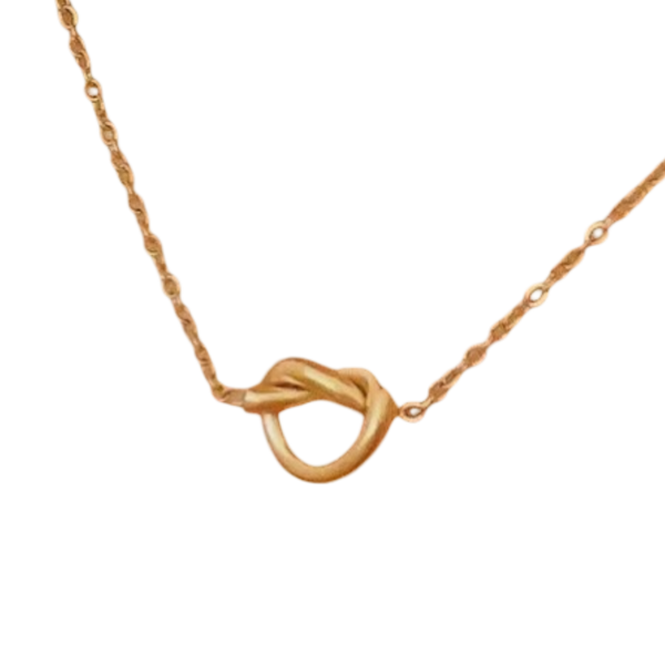 18k Gold Plated Knotted Circle Necklace