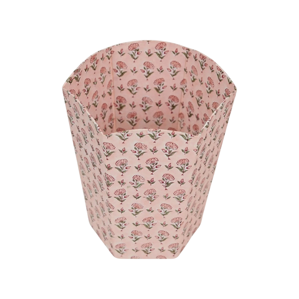 Ditsy Floral Hand Block Printed Paper Bin
