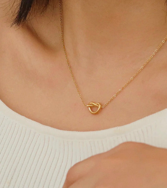 18k Gold Plated Knotted Circle Necklace