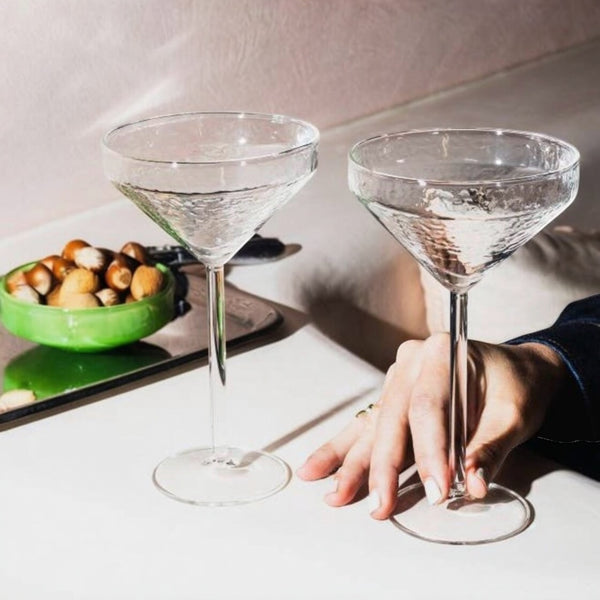 S/2 Clear Martini Cocktail Glasses