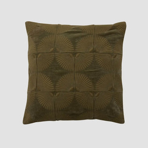 Khaki Velvet Fan Cushion