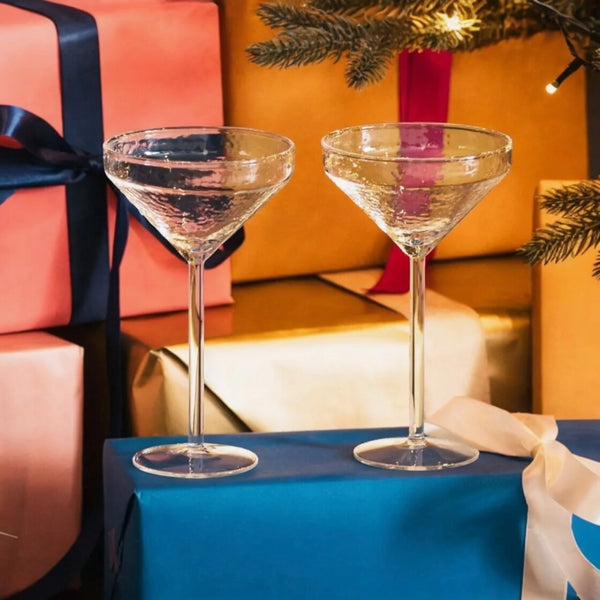 S/2 Clear Martini Cocktail Glasses