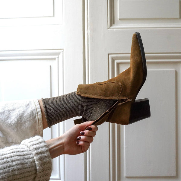 Caramel Glitter Lyocell Lurex Socks