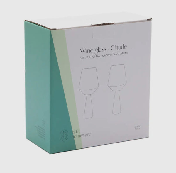 S/2 Wine Glasses Green Base