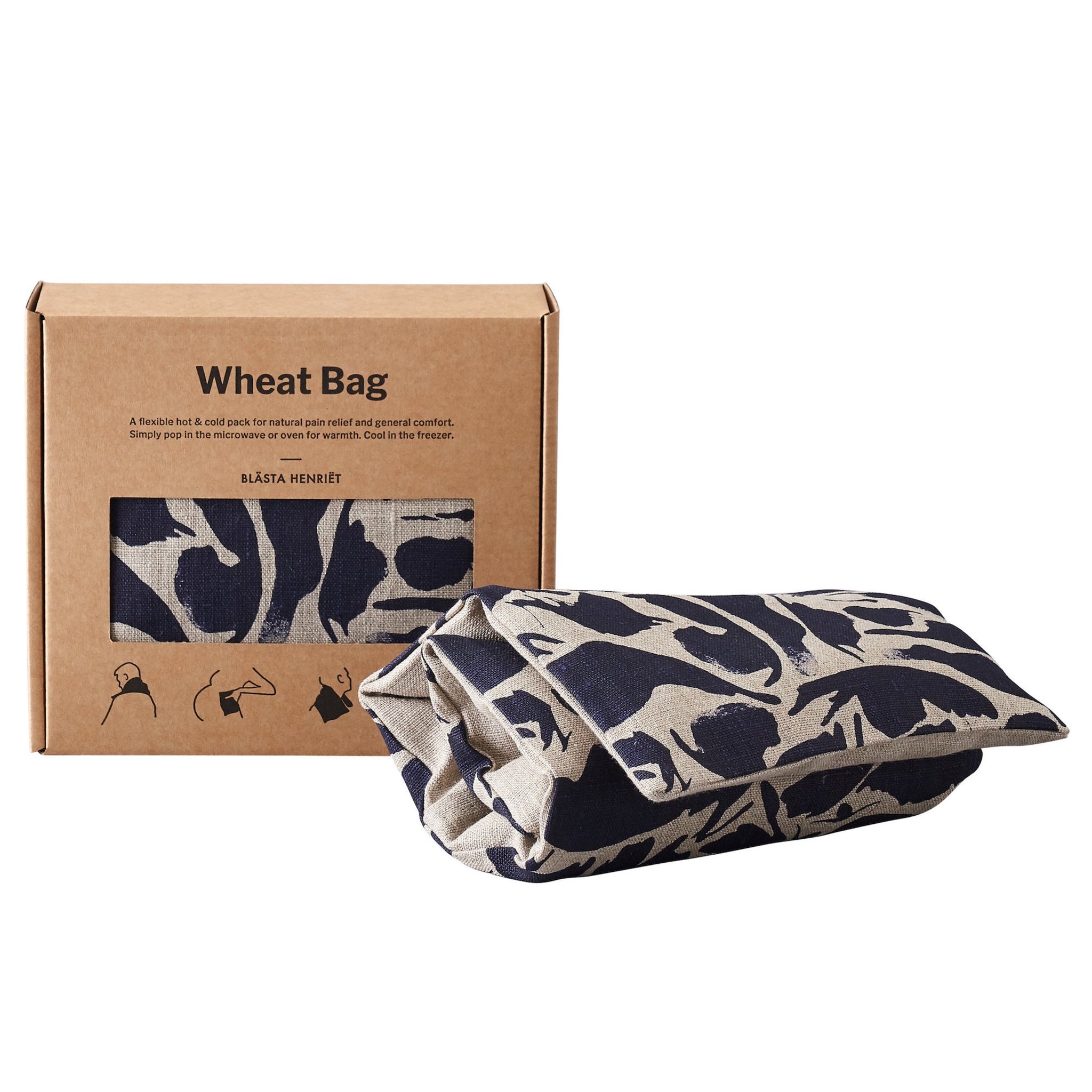 Navy Creatures Printed Linen Wheat Bag