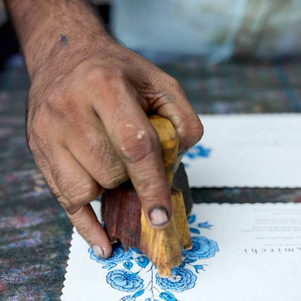 Gulab Sapphire Block Printed Greeting Card