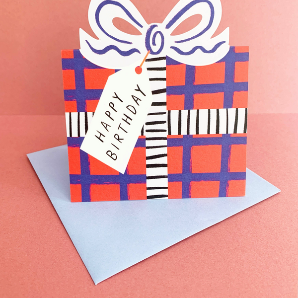 Birthday Bow Shaped Greeting Card