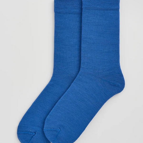 Strong Blue Merino Socks