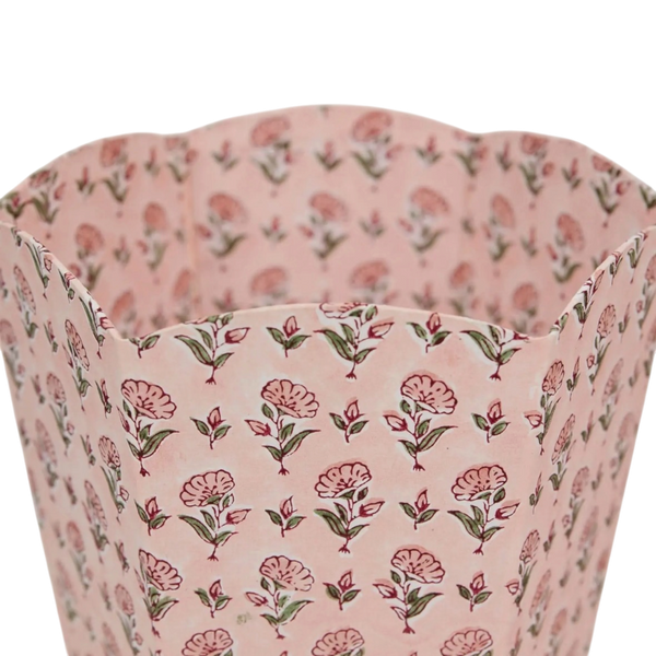 Ditsy Floral Hand Block Printed Paper Bin