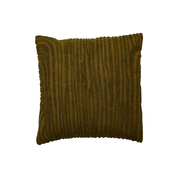 Khaki Textural Stripe Cushion