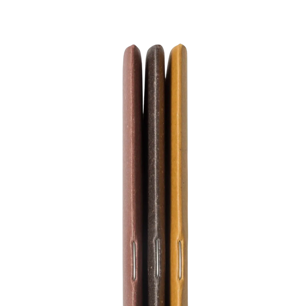 Set Of 3 Mustard & Brown Medium Notebooks