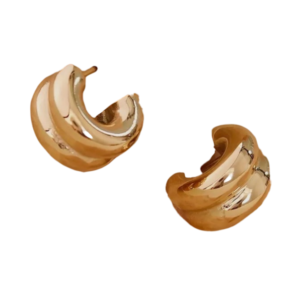 18k Gold Plated Double Hoop Earrings