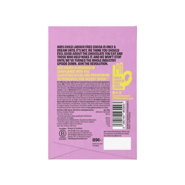 Salted Caramel Up Up Milk Chocolate Bar 120G