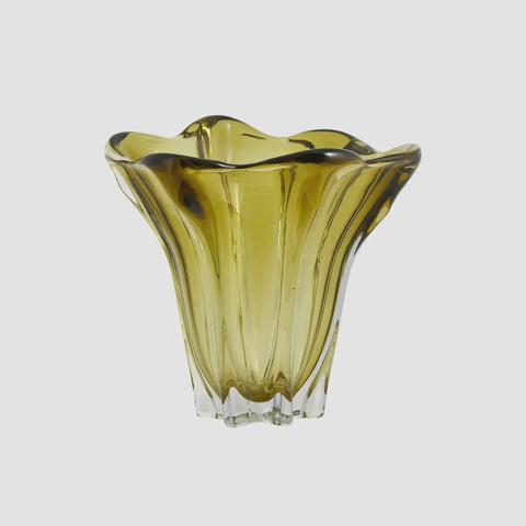 Moss Glass Tulip Vase