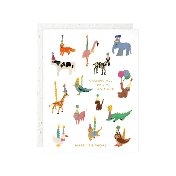 Animal Party Birthday Card