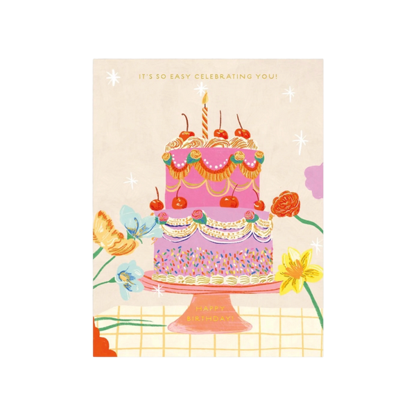 Cherry Cake Birthday Card
