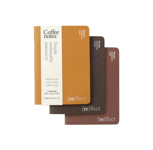 Set Of 3 Mustard & Brown Mini Notebooks
