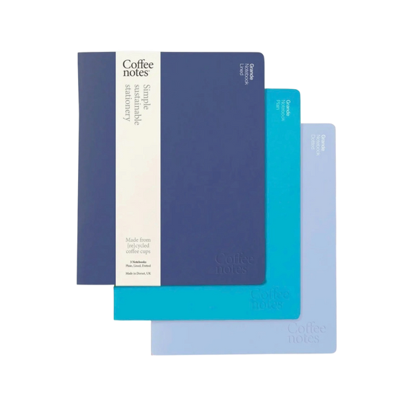 Set Of 3 The Blues Medium Notebooks