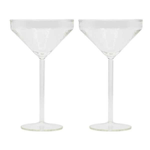 S/2 Clear Martini Cocktail Glasses