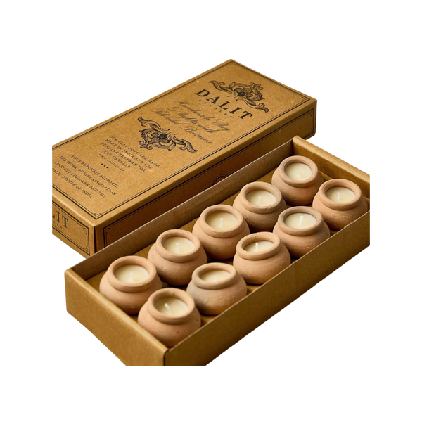 Set of 10 Unscented Beeswax Candles
