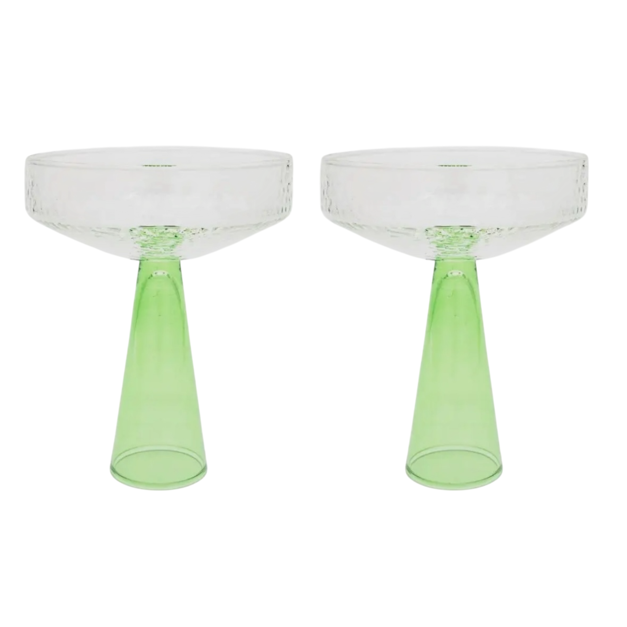 S/2 Coupe Glasses Green Base