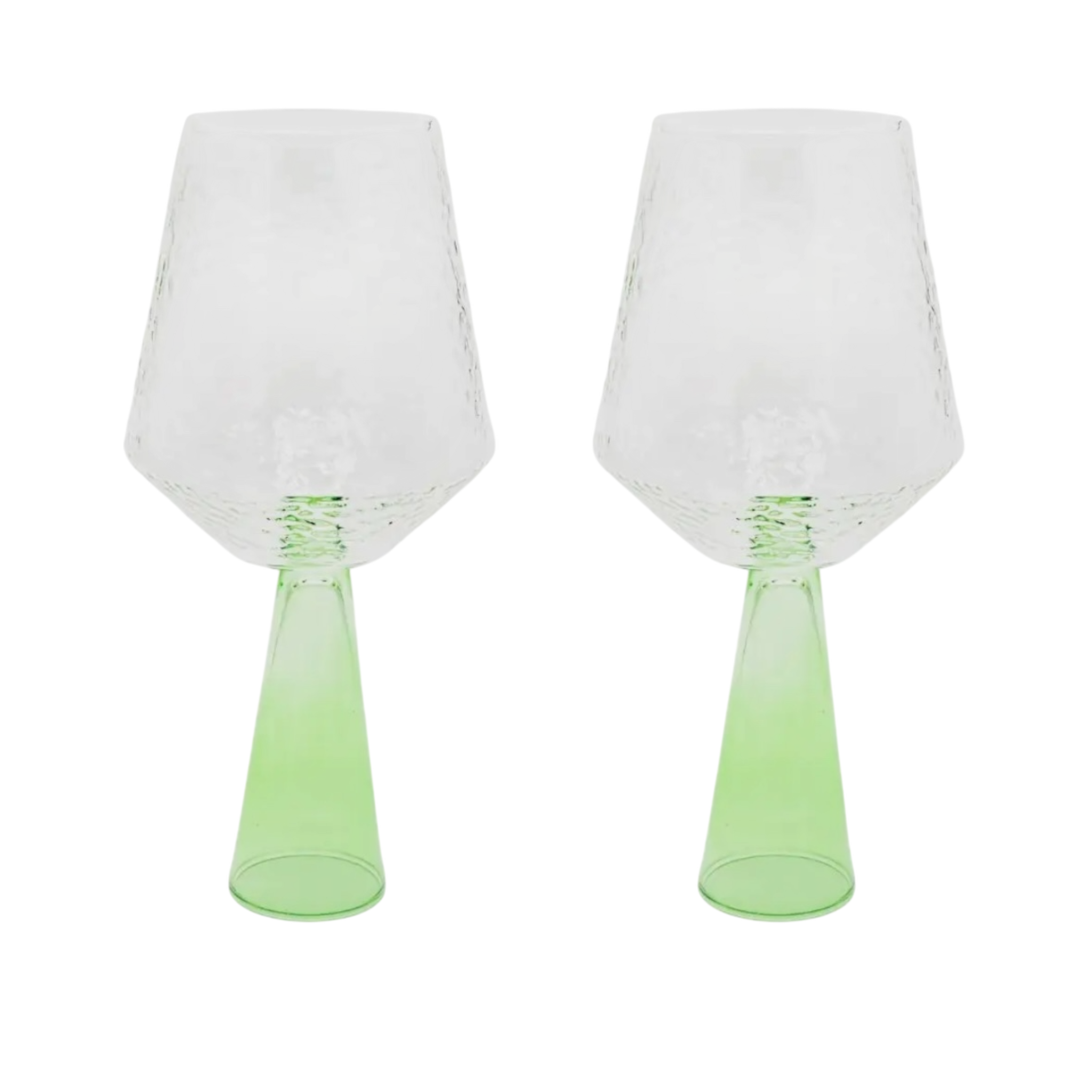 S/2 Wine Glasses Green Base