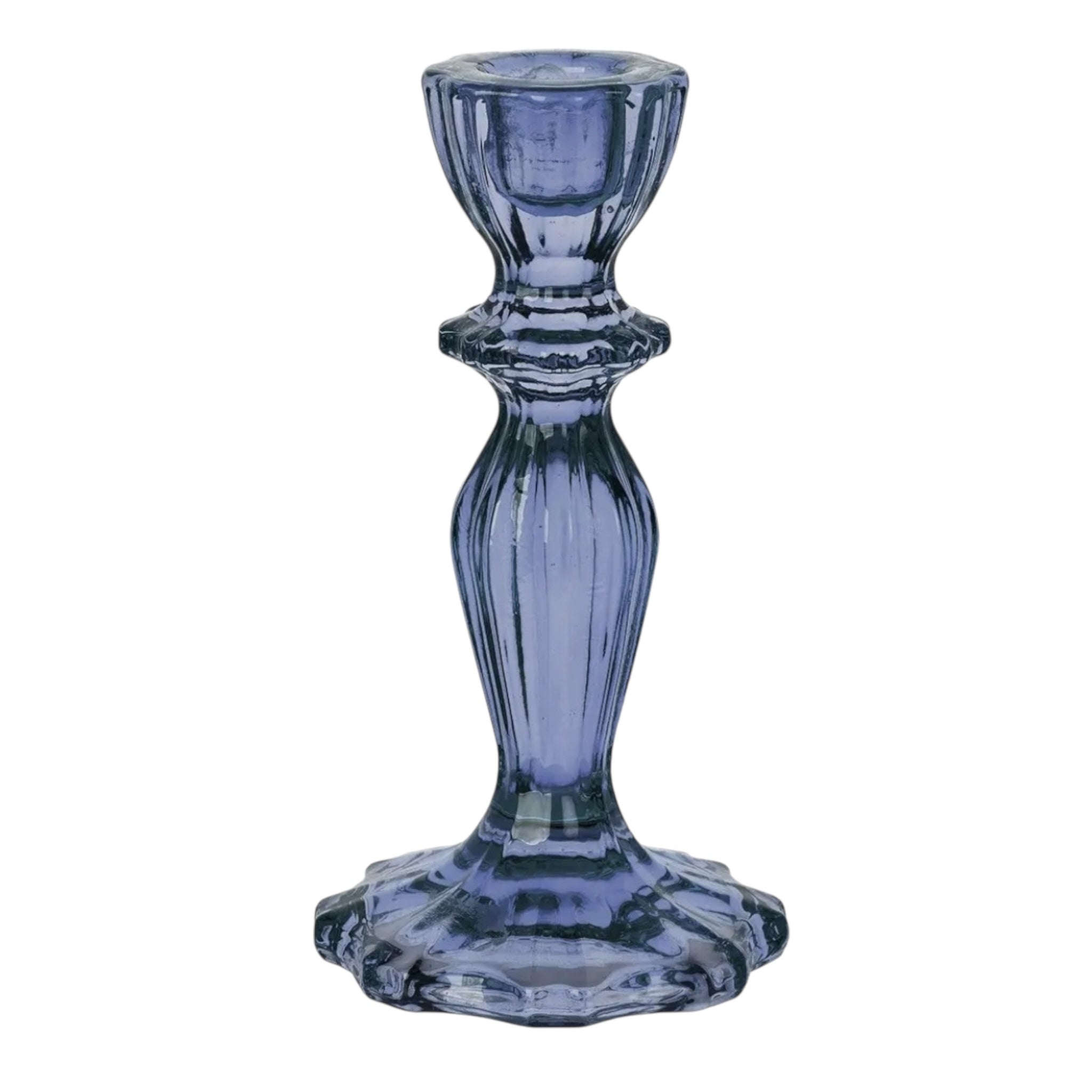 Navy Blue Glass Candle Holder