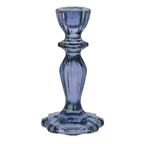 Navy Blue Glass Candle Holder