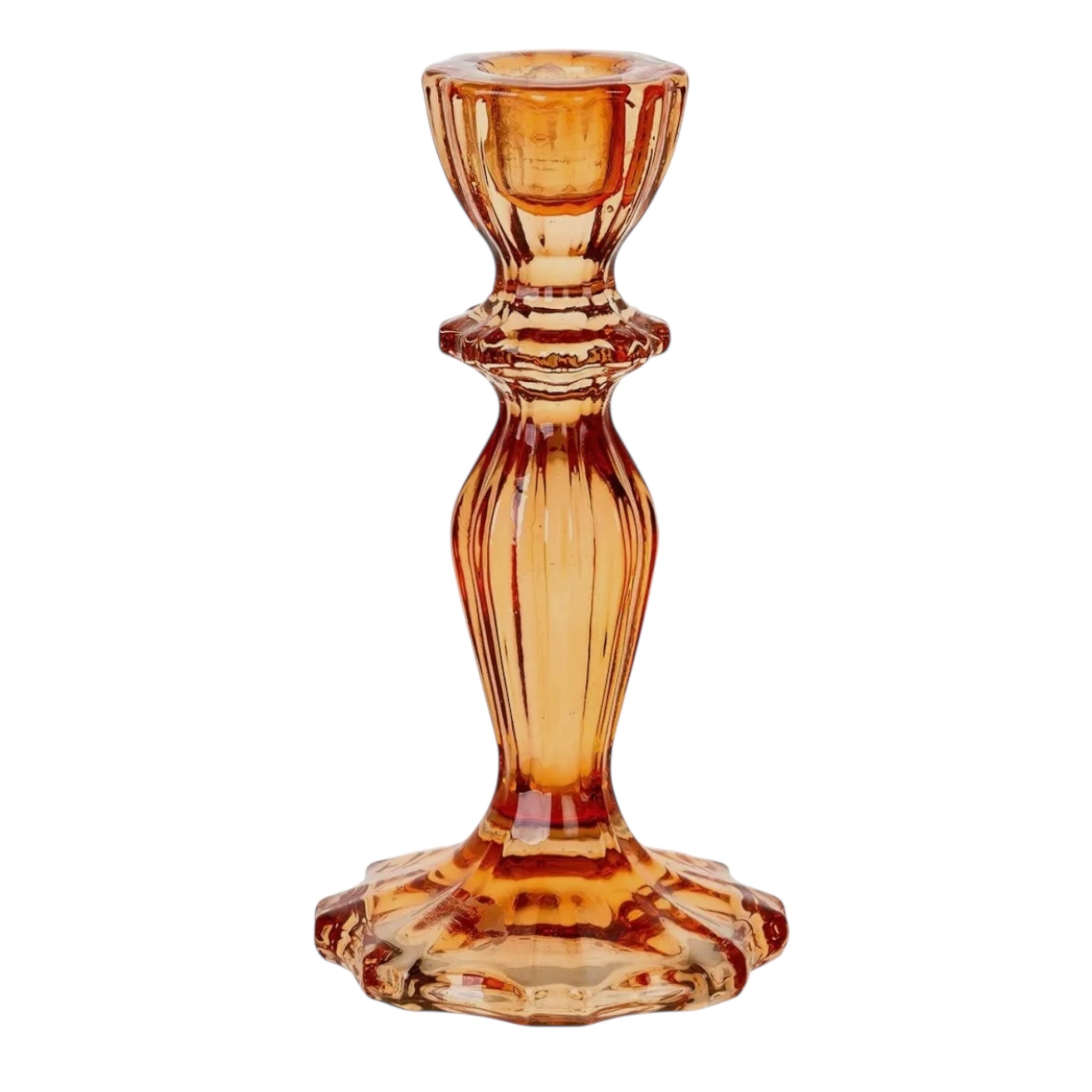 Orange Glass Candle Holder