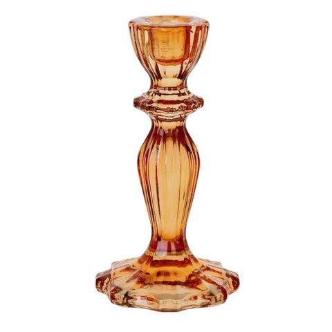 Orange Glass Candle Holder