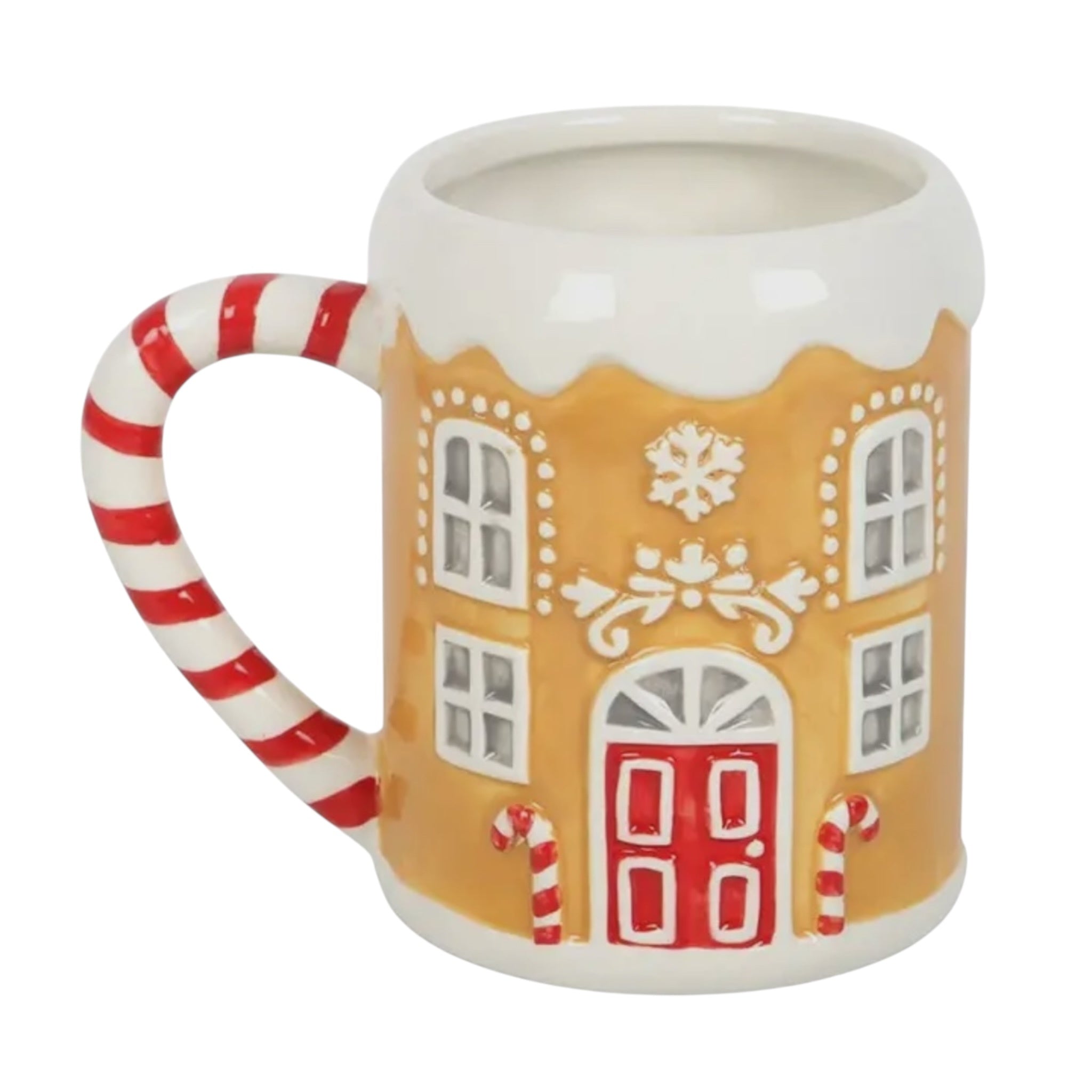 Candy Cane Gingerbread House Mug