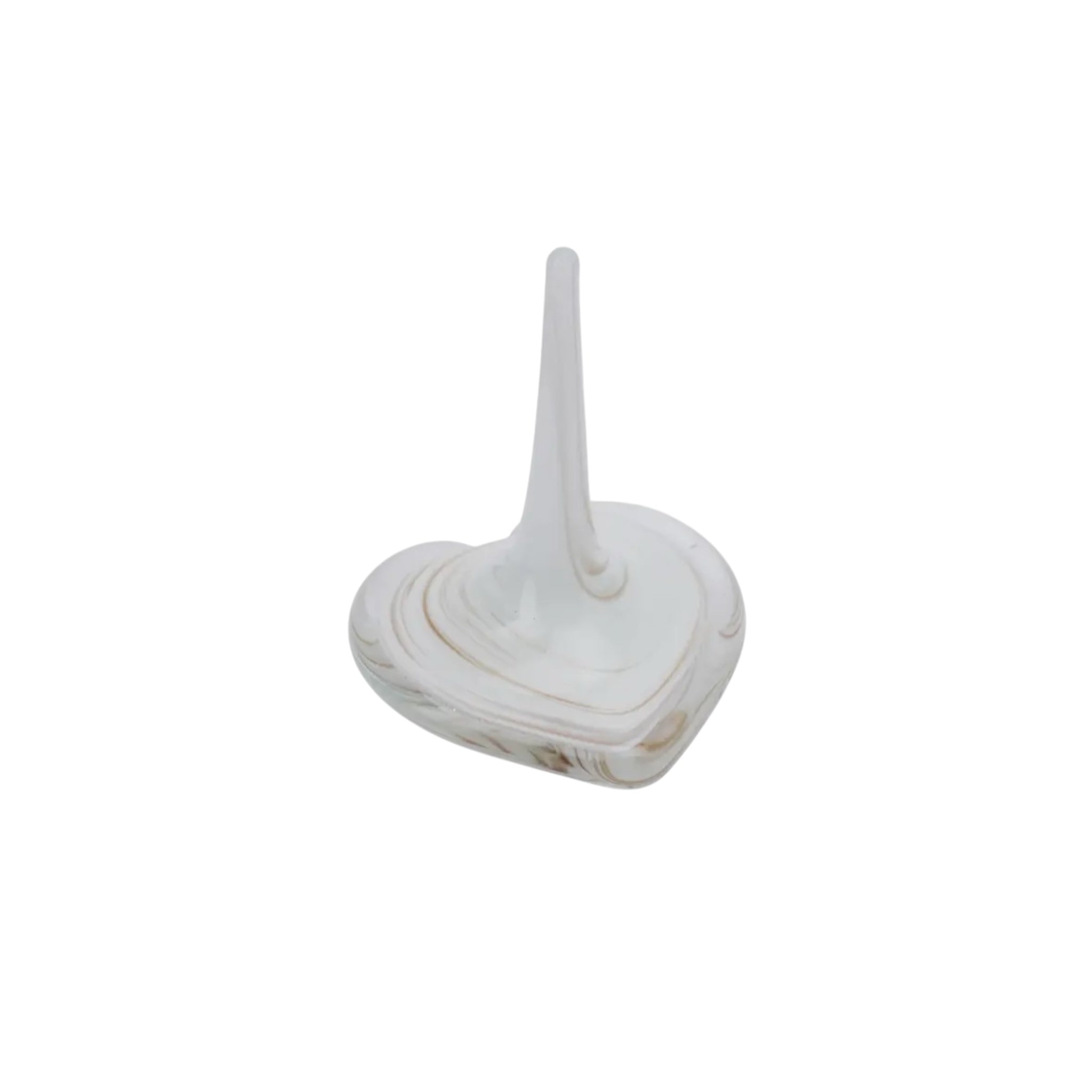 White Glass Ring Holder