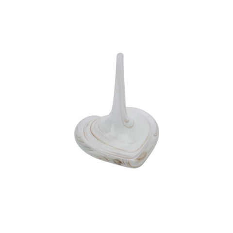 White Glass Ring Holder
