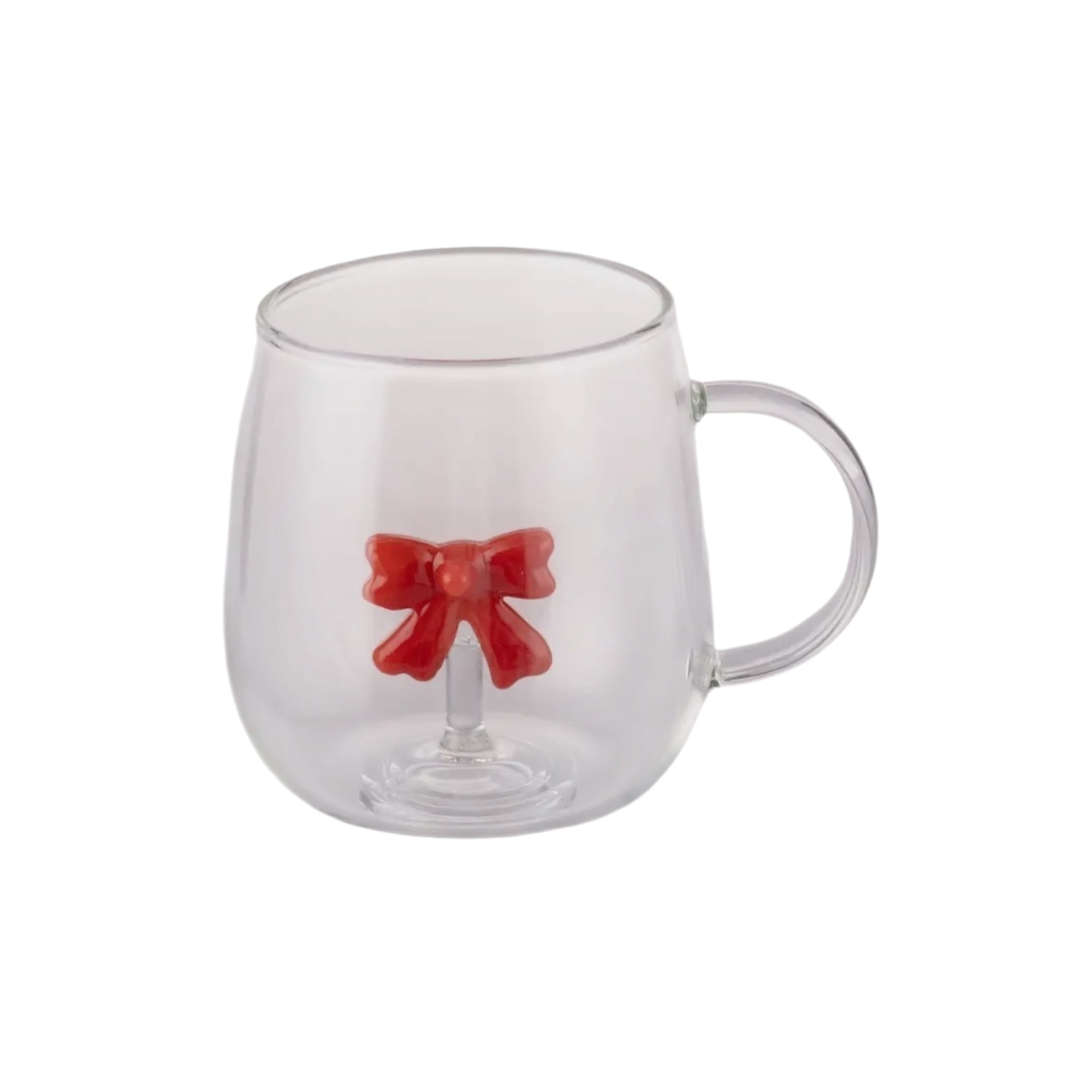 Red Bow Borosilicate Glass Mug