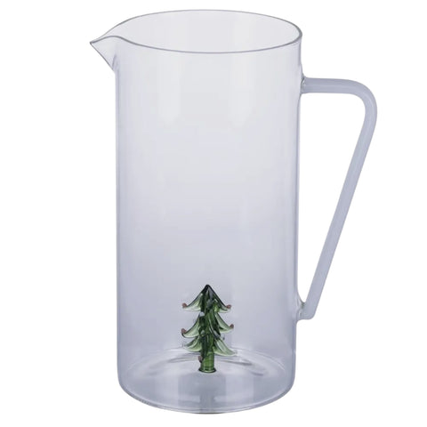 Green Tree Borosilicate Glass Jug