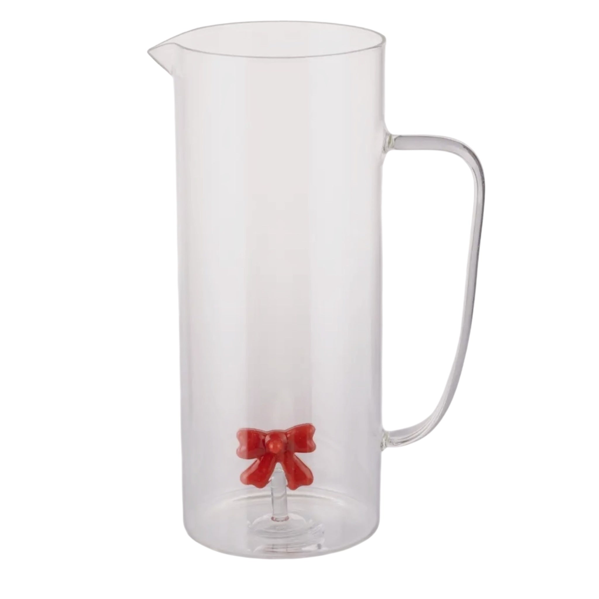 Red Bow Borosilicate Glass Jug