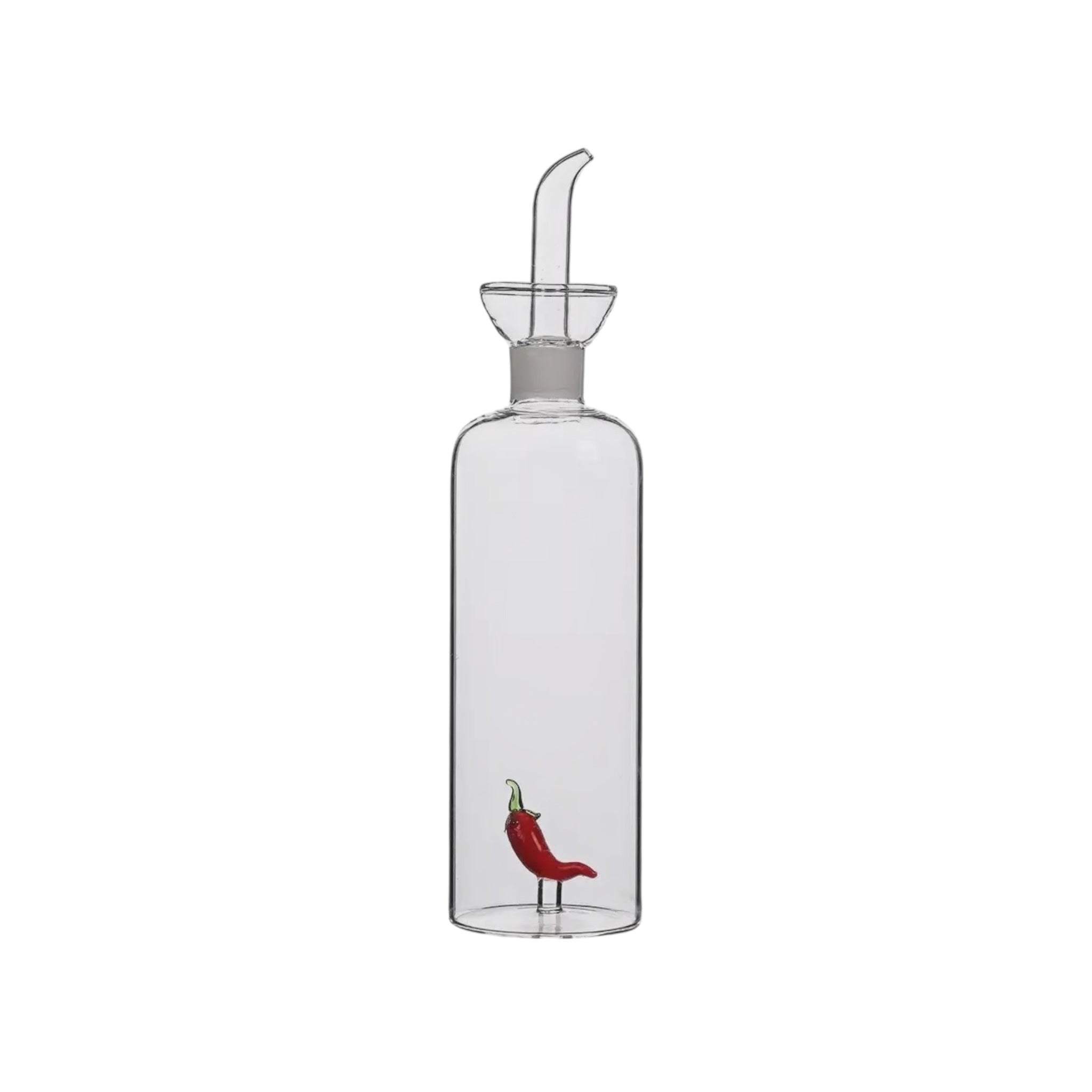 Glass Oil Bottle With 3d Chilli