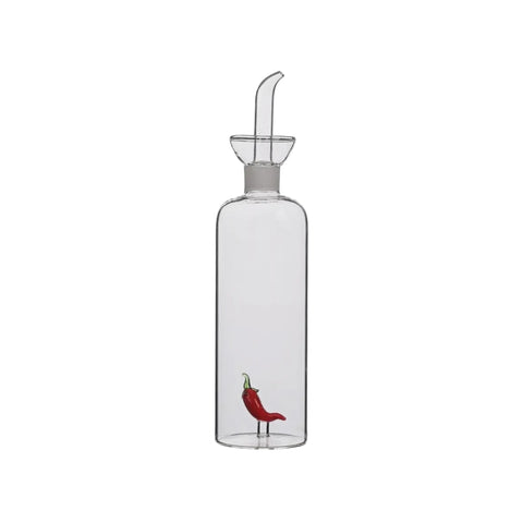 Glass Oil Bottle With 3d Chilli