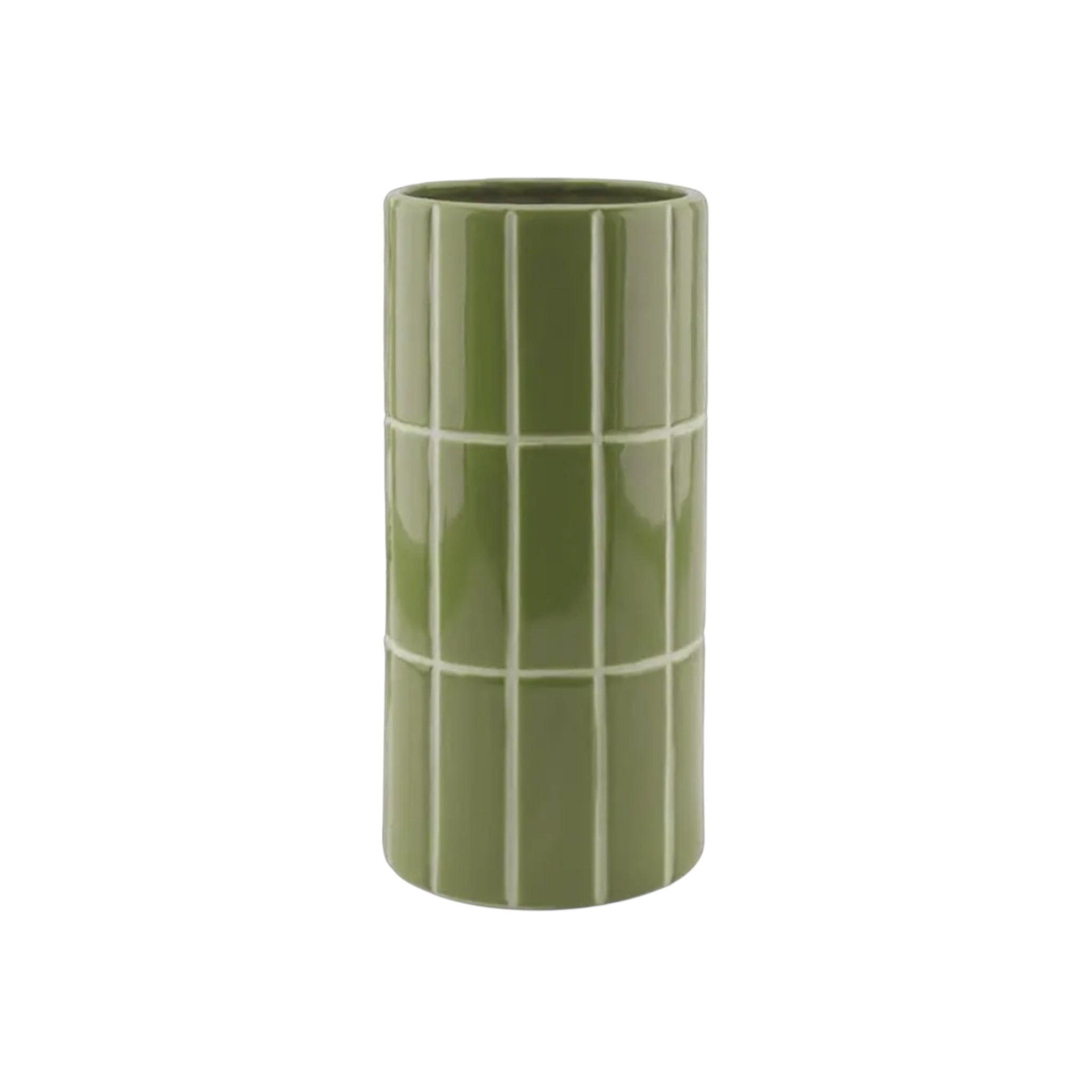 Khaki Tile Tube Vase
