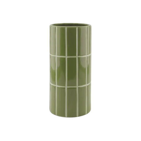 Khaki Tile Tube Vase