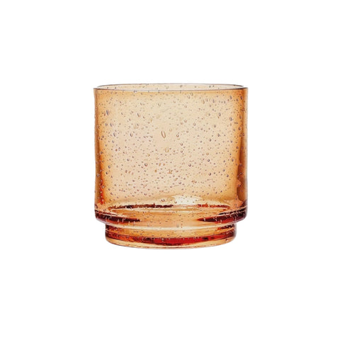 Amber Bubble Glass Tumbler