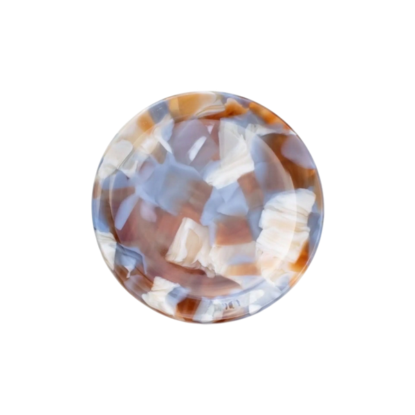Eco Acetate Round Trinket Tray - Blue Caramel